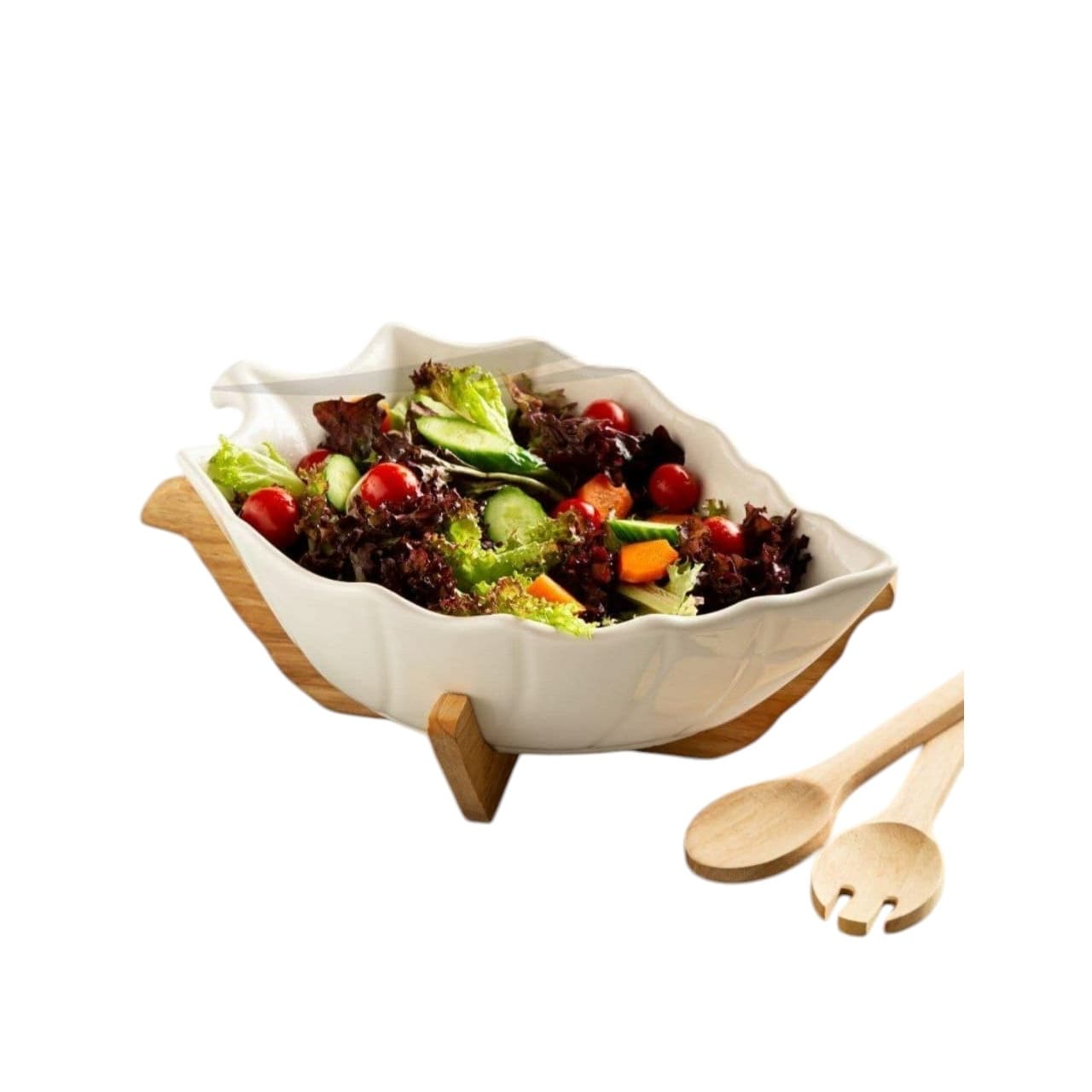 کاسه سالاد و میوه خوری سرامیکی بتونی مدل برگ