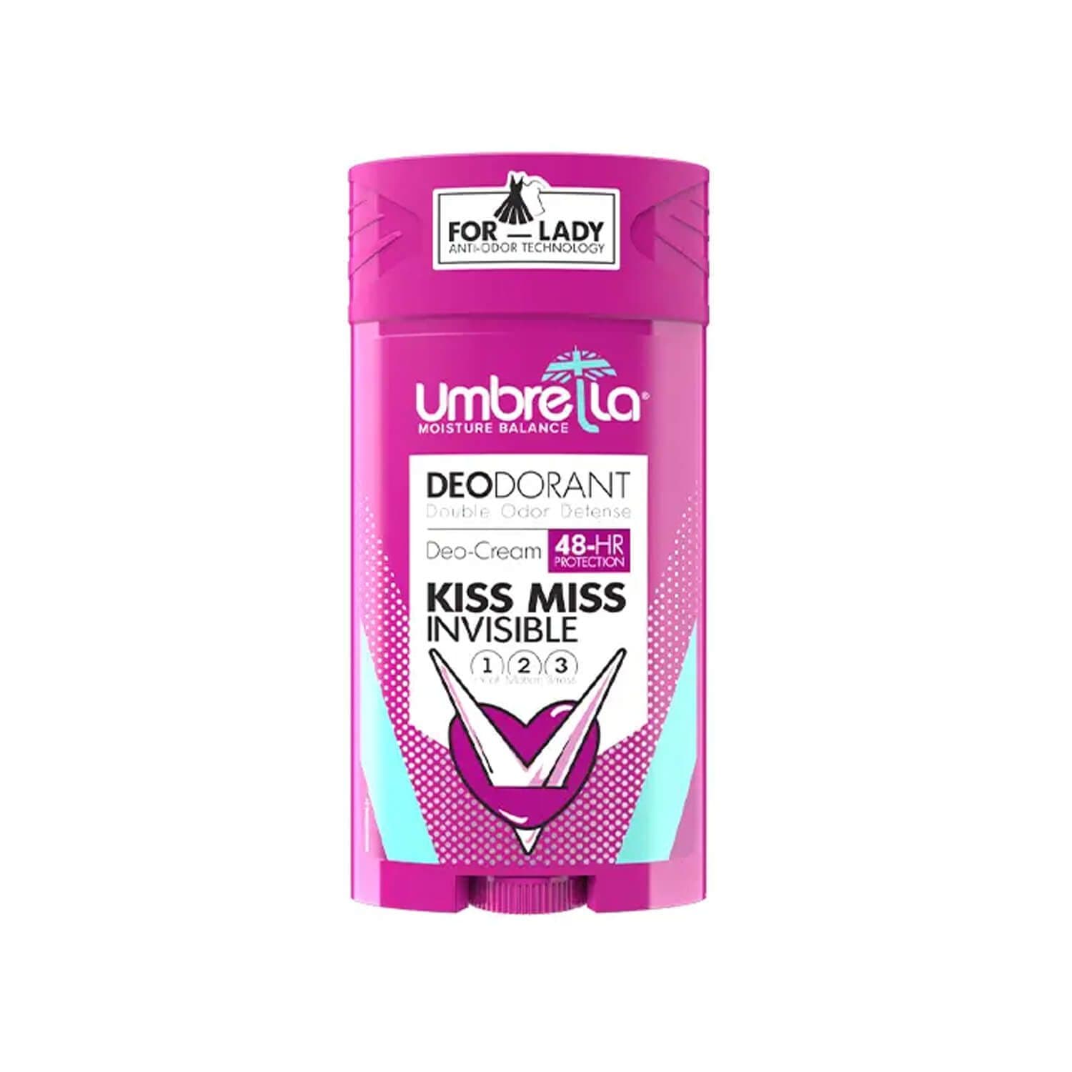 استیک ضد تعریق کرمی زنانه آمبرلا مدل Kiss Miss Invisible حجم 90 میلی لیتر