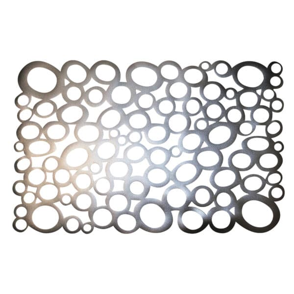 آمانج زیر بشقابی مستطیل طرح بیضی کوچک و بزرگ نقره ای