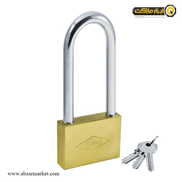 قفل آویز گیرا برنجی 60 تخت دسته بلند مدل 011