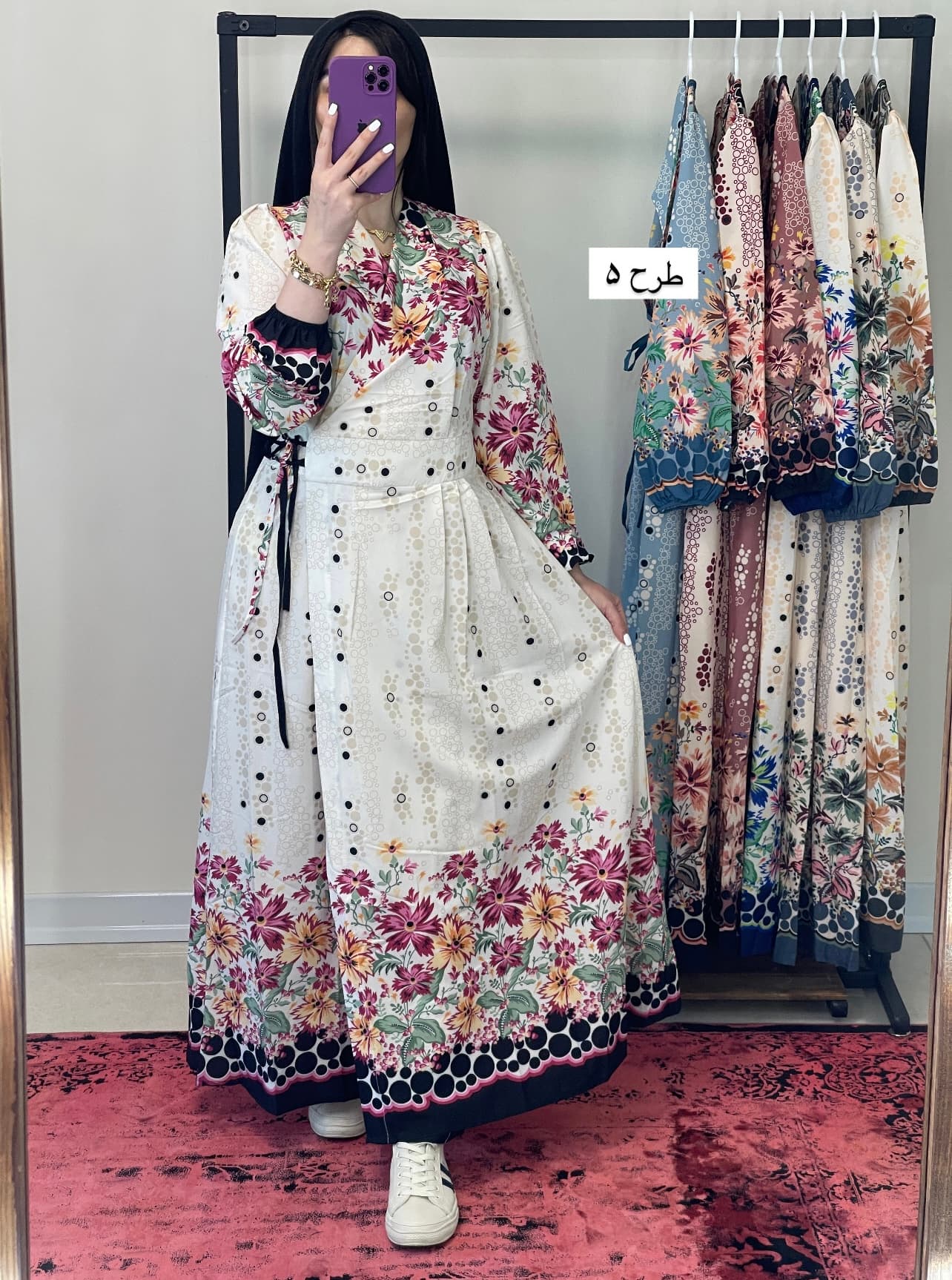 پیراهن بلند طرح پرنیا