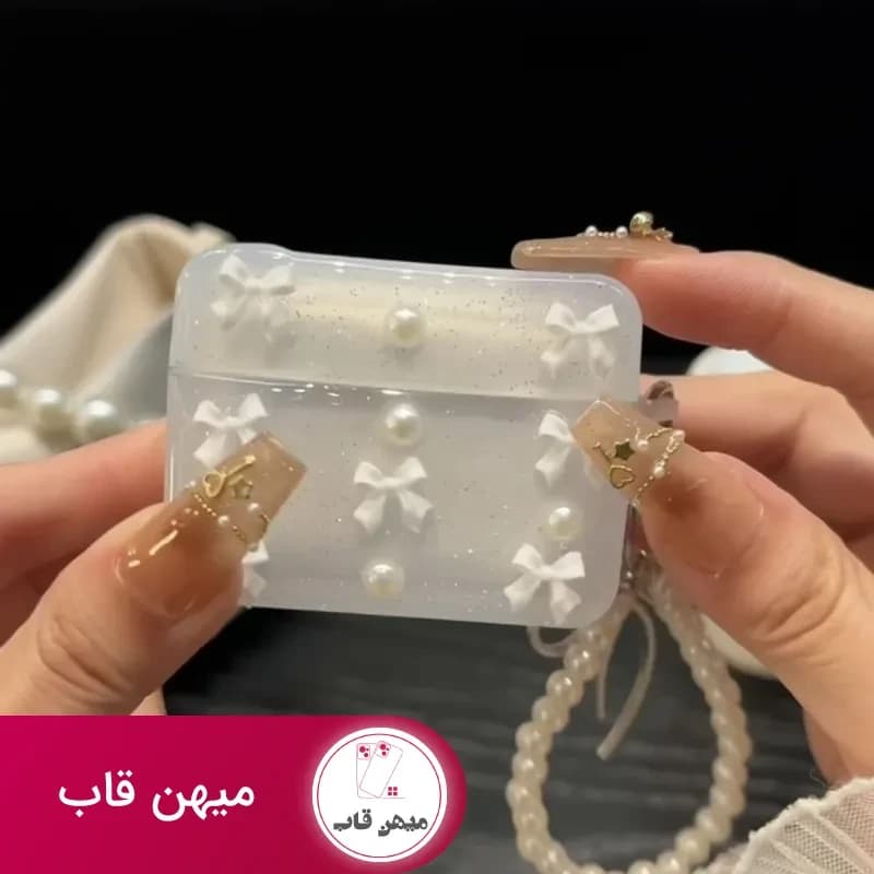 کاور ایرپاد پاپیون شاین سفید همراه با آویز - کد (۱۰۰۹۲۷)