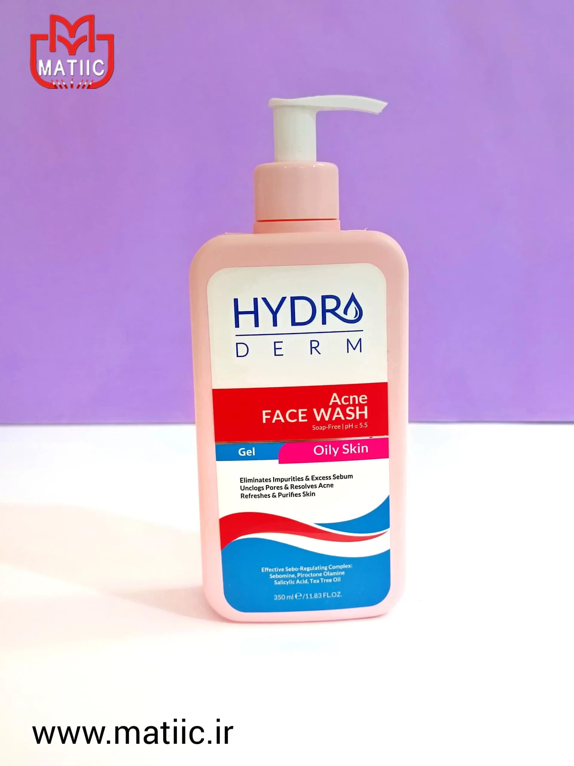 ژل شستشو صورت پمپی هیدرودرم پوست چرب 350 گرم