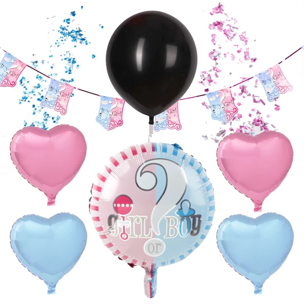 پک بادکنک آرایی جشن تعیین جنسیت کودک مدل BOY OR GIRL