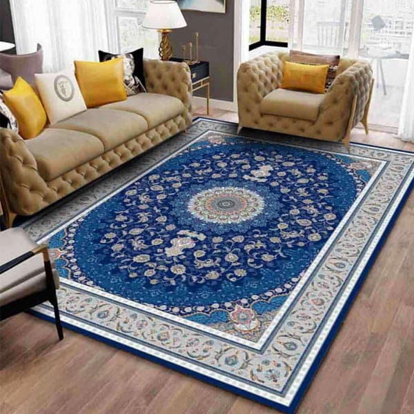 کاور فرش سرمه ای نگین ترمه مدل 350