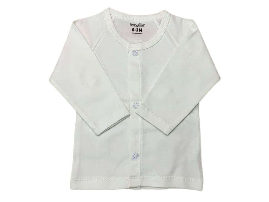 بلوز مانتویی نوزادی رنگ شیری طرح ساده baby 4 life