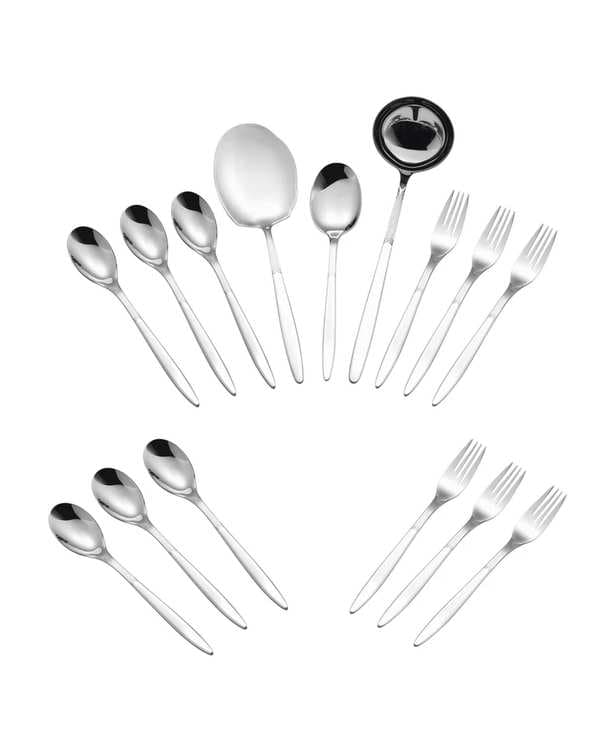 سرویس قاشق و چنگال 15 پارچه استیل جی فی نی GIFFINI مدل 02