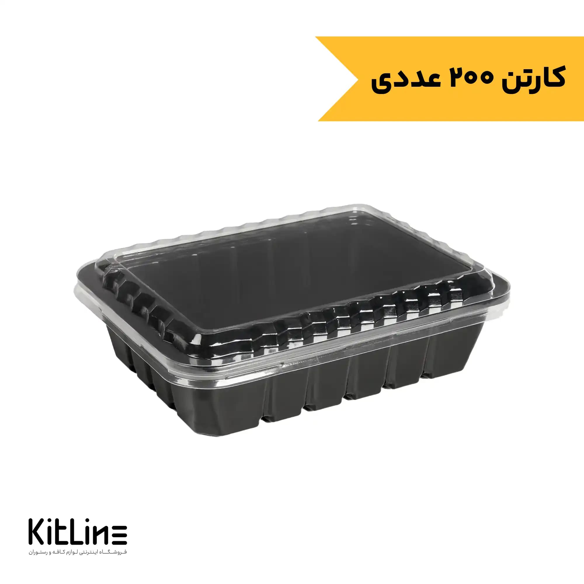 ظرف یکبار مصرف پلی پروپیلن ۱۷×۲۲ سانتیمتری مشکی درب دار مهر پارسا (کارتن ۲۰۰ عددی)