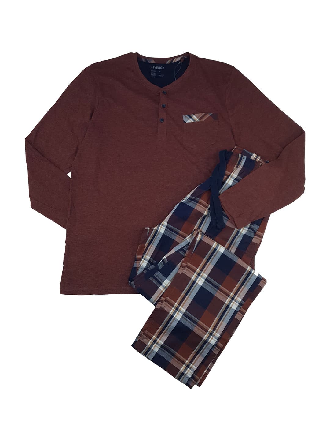 ست بلوز و شلوار قهوه ای مردانه لیورجی کد male1285