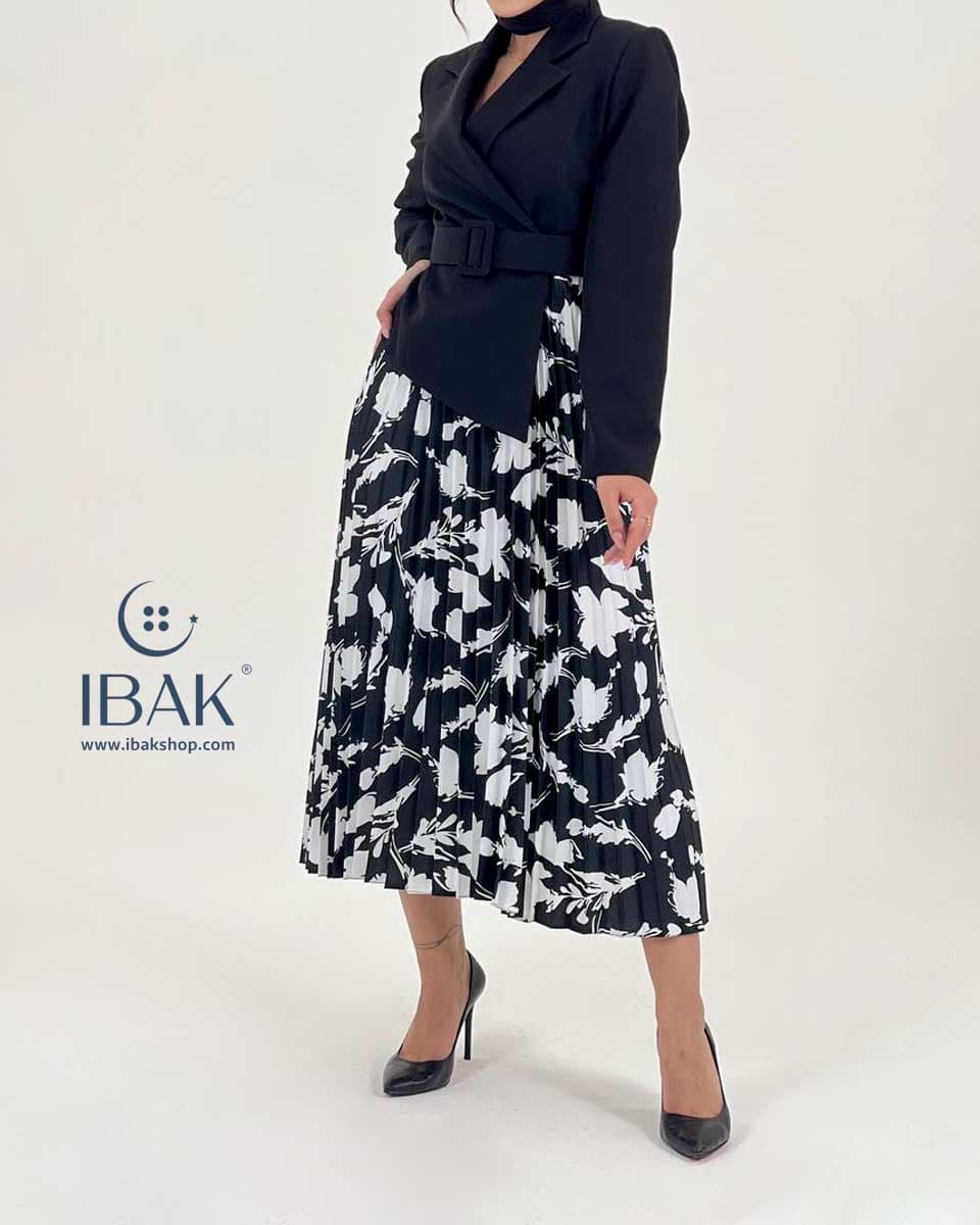 پیراهن زنانه کتی دامن پلیسه POS