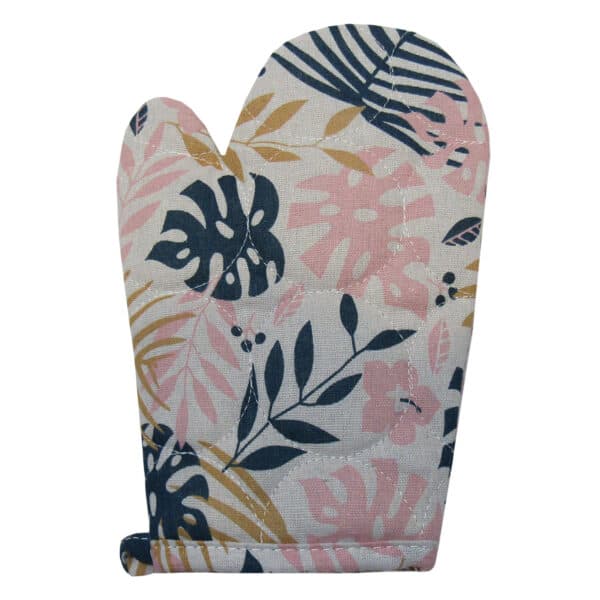 سیلوانا دستکش طرح برگ های رنگی صورتی-سرمه ای