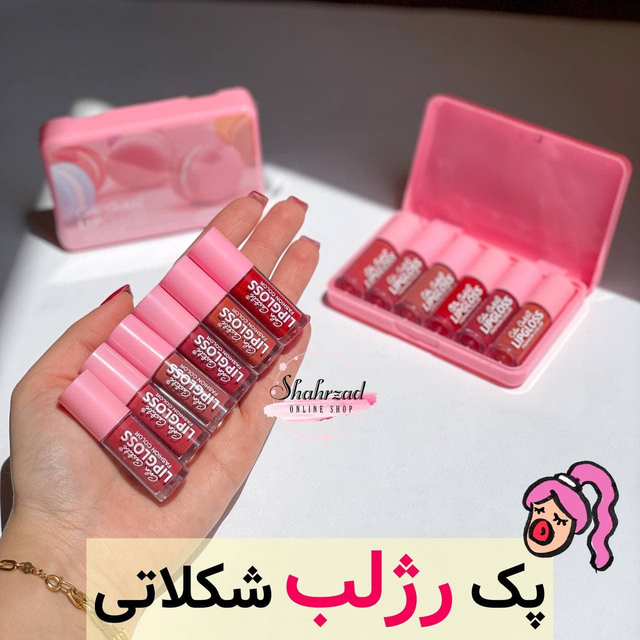 پک رژلب مایع ۶ عددی کالر کاستل طرح ماکارون