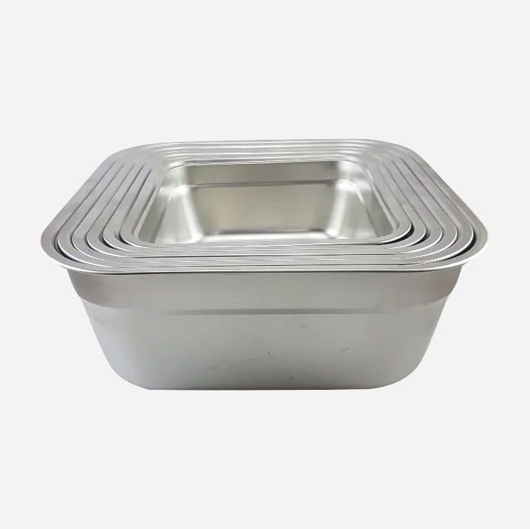 لگن 4 پارچه مربعی استیل یونیک مدل آلمان