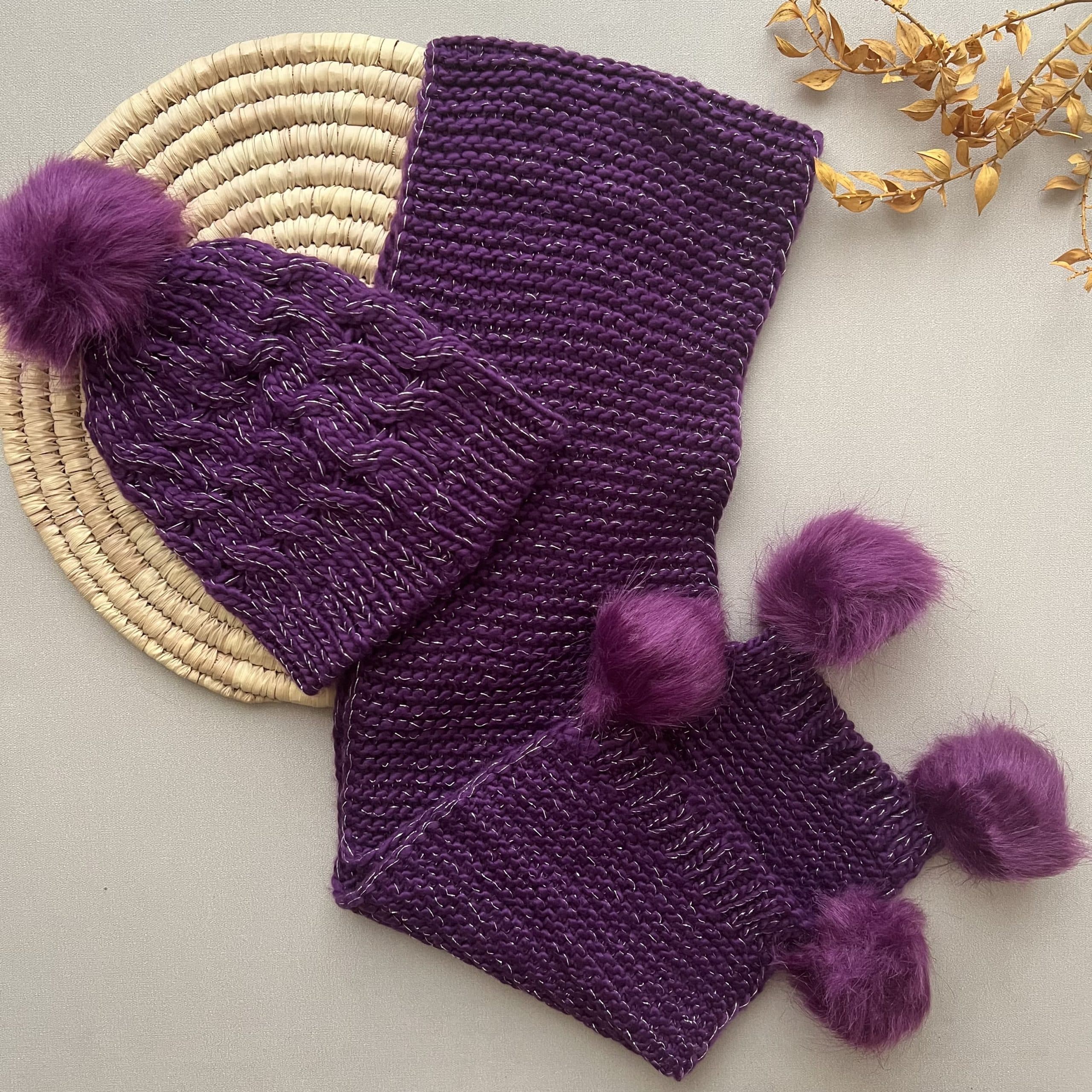 شال و کلاه بنفش