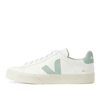 کتونی کژوال وجا کمپو رویه چرم ، رنگ سفید سبز، مناسب استفاده روزمره