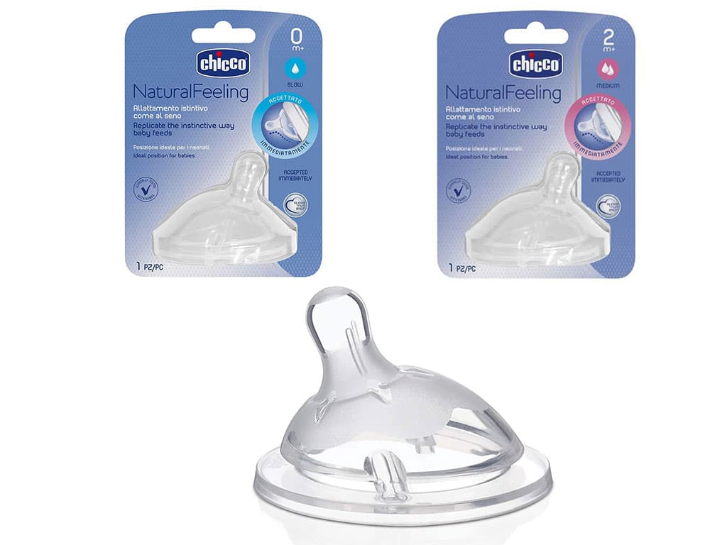 سر شیشه شیر سیلیکونی نوزادی نچرال فیلینگ Natural Feeling چیکو chicco