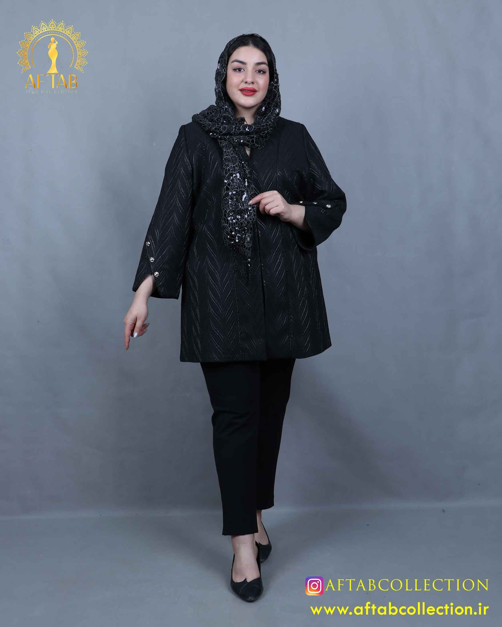 مانتو تمام ژاکارد سایزبزرگ 5492