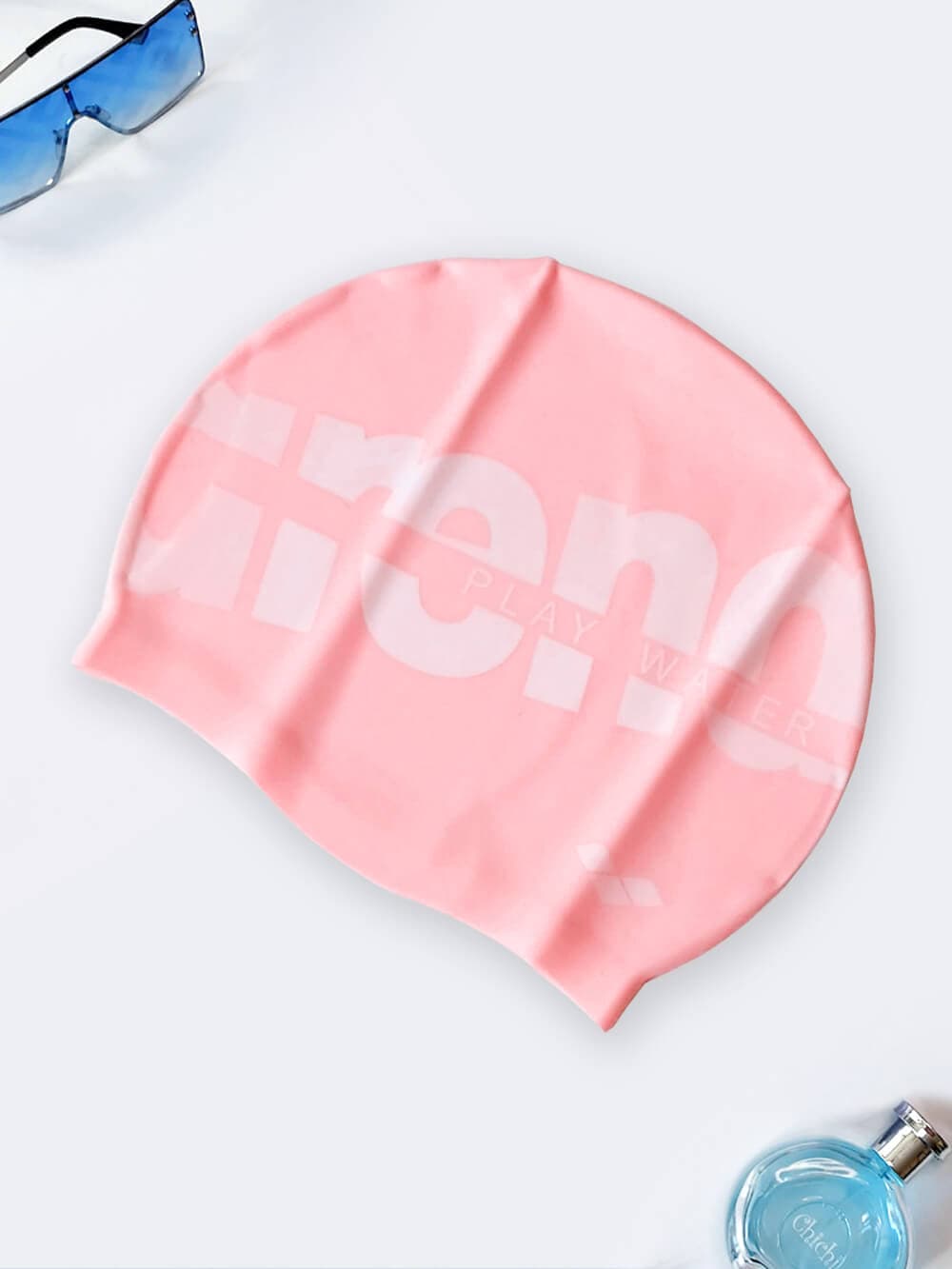 کلاه شنا زنانه به رنگ صورتی پاستیلی برند آرنا ( arena ) سیلیکونی ضد آب و ضد کلر