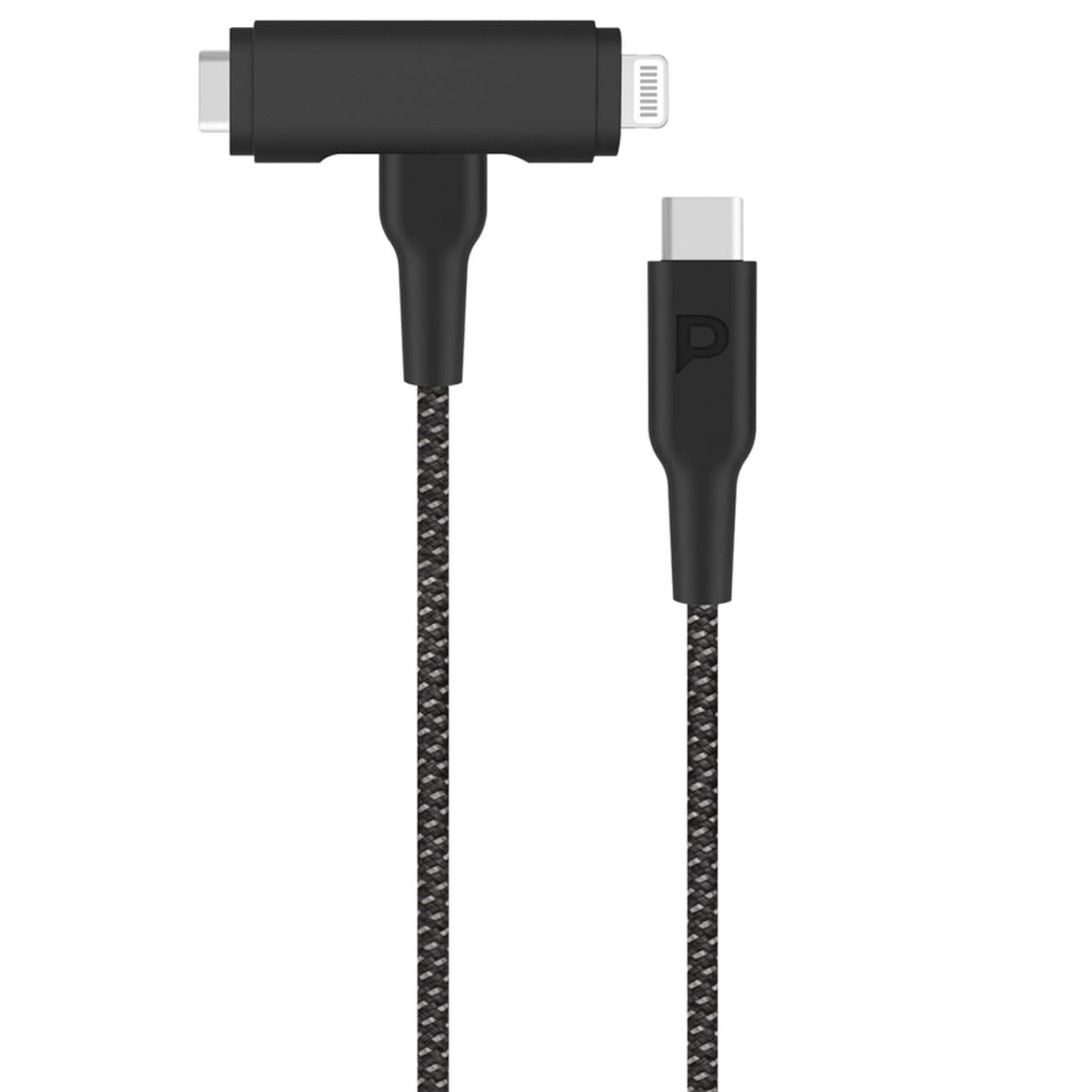 کابل شارژ دوسر تایپ سی به لایتنینگ و تایپ سی 60 وات 1.2 متری پاورولوژی Pcab007