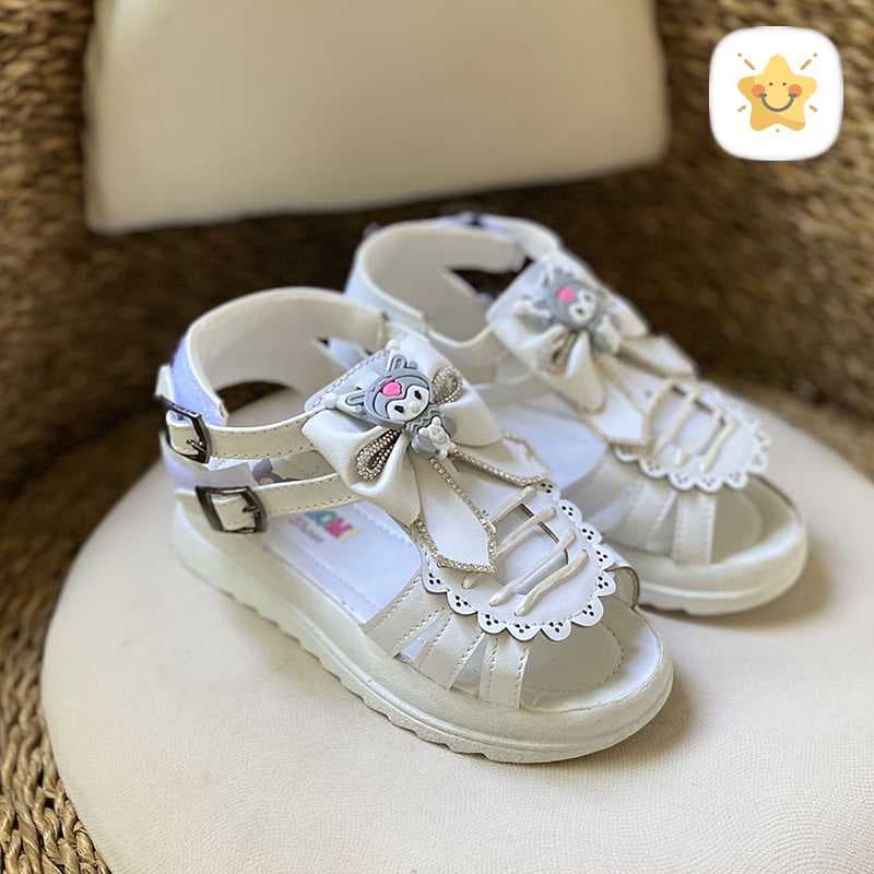 صندل دخترانه کرومی چرمی بند دار سایز 30 تا 35