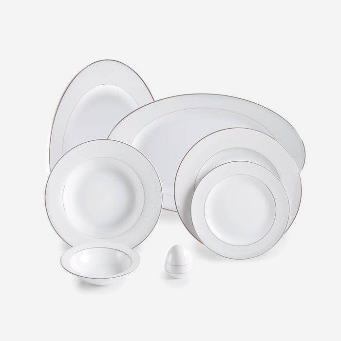 سرویس چینی زرین 6 نفره غذاخوری سپید صدف (28 پارچه)