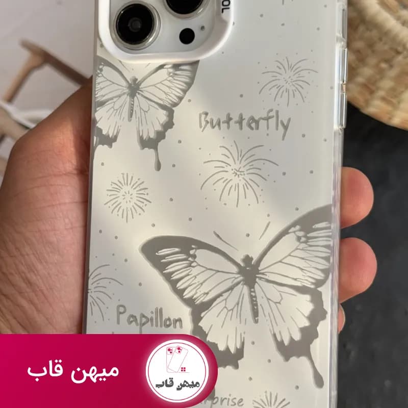 قاب موبایل آیفون پروانه پاپیلون - کد (۶۸۰۶۰)