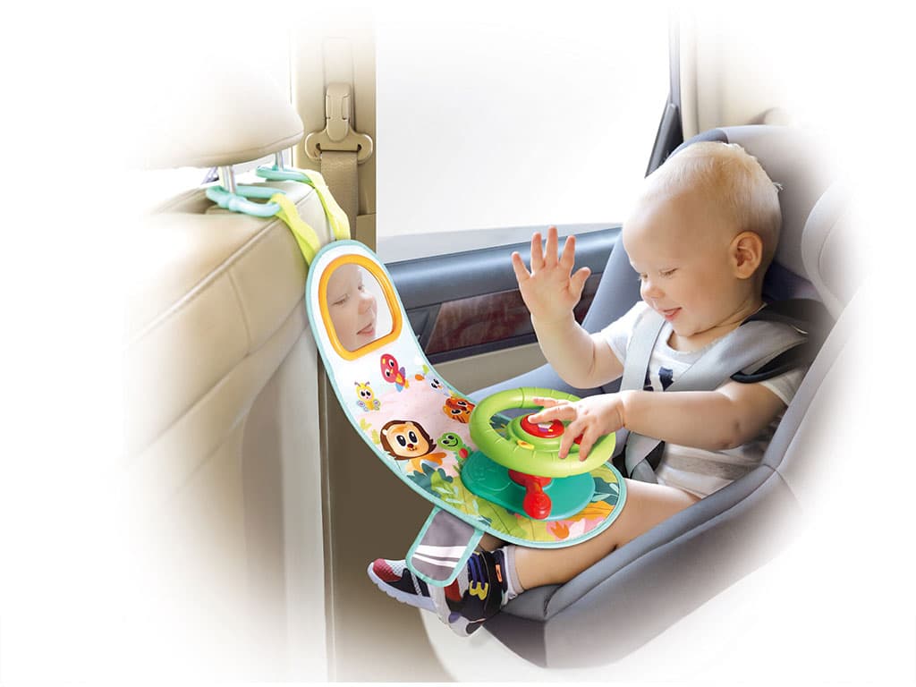 فرمان موزیکال دارای آینه قاب دار به همراه آویز پشت صندلی هولی تویز Huile Toys