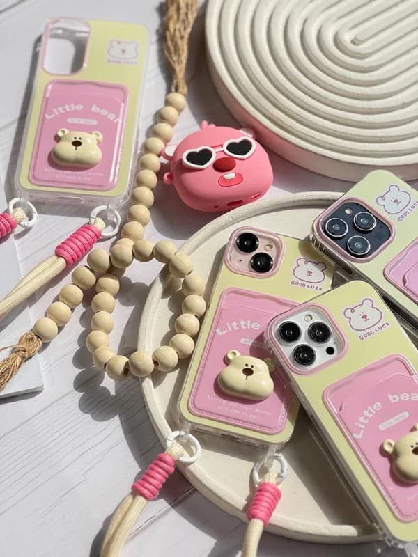 قاب گوشی سامسونگ جاکارتی با بند دو قلاب خرس کوچولو