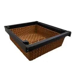 سبد حصیری ریلی طرح ایتالین فانتونی مدل J517 سایز 60 سانتی متر موکا