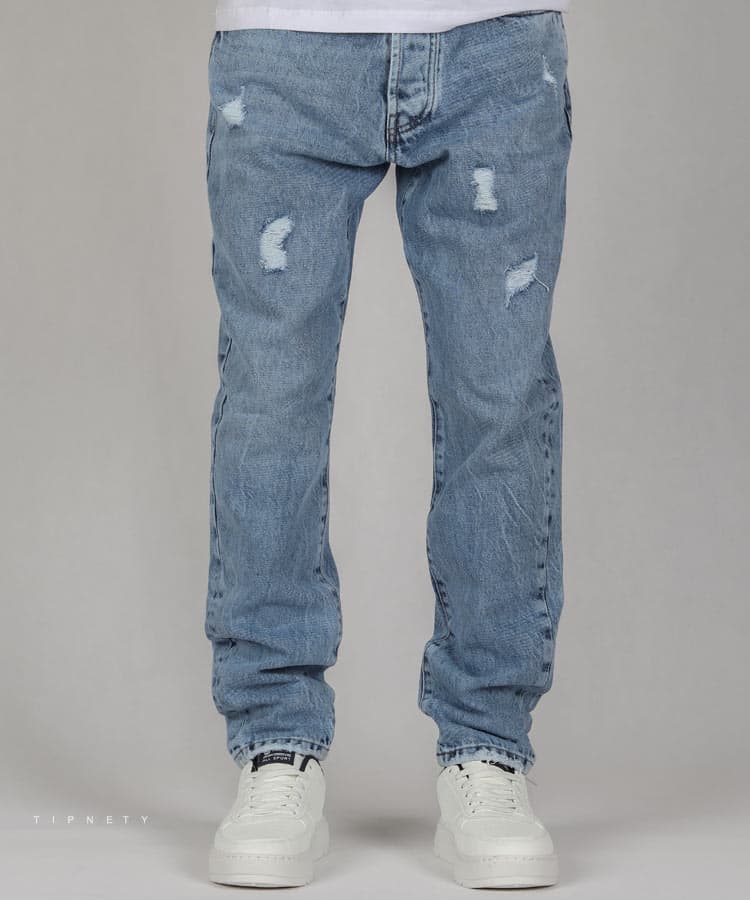 شلوار جین مام فیت مردانه آبی روشن 3930