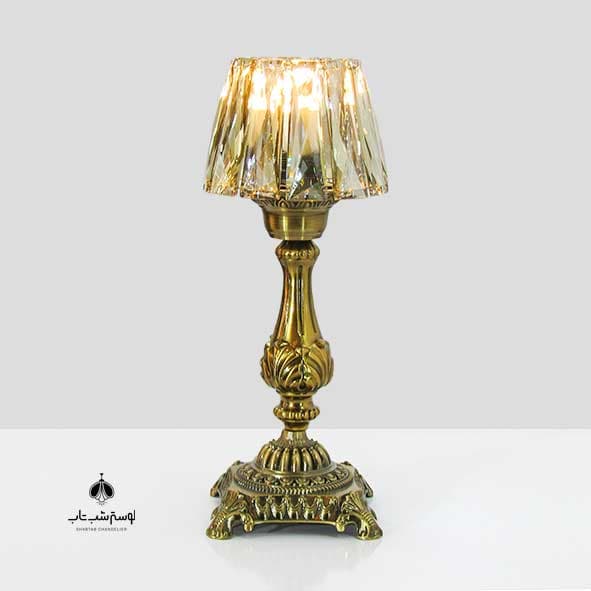 آباژور رومیزی شب تاب کد 187 با شید کریستالی