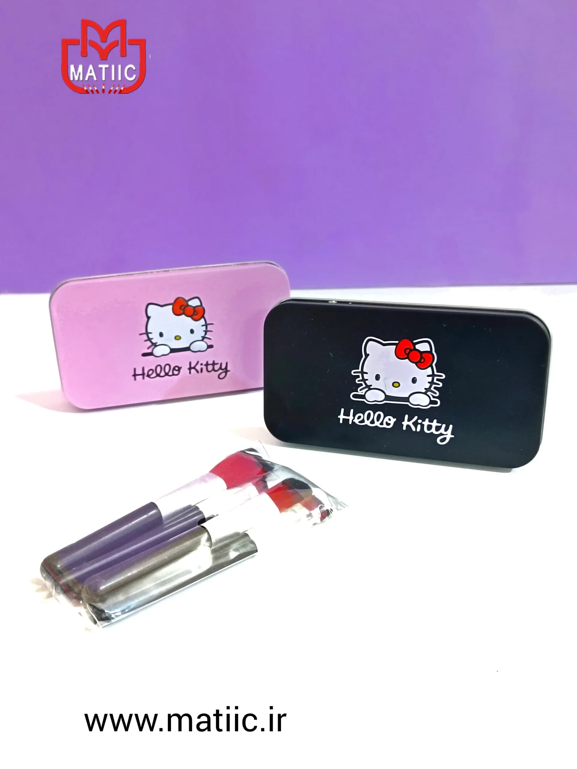 ست براش 7 تکه جعبه فلزی hello kitty