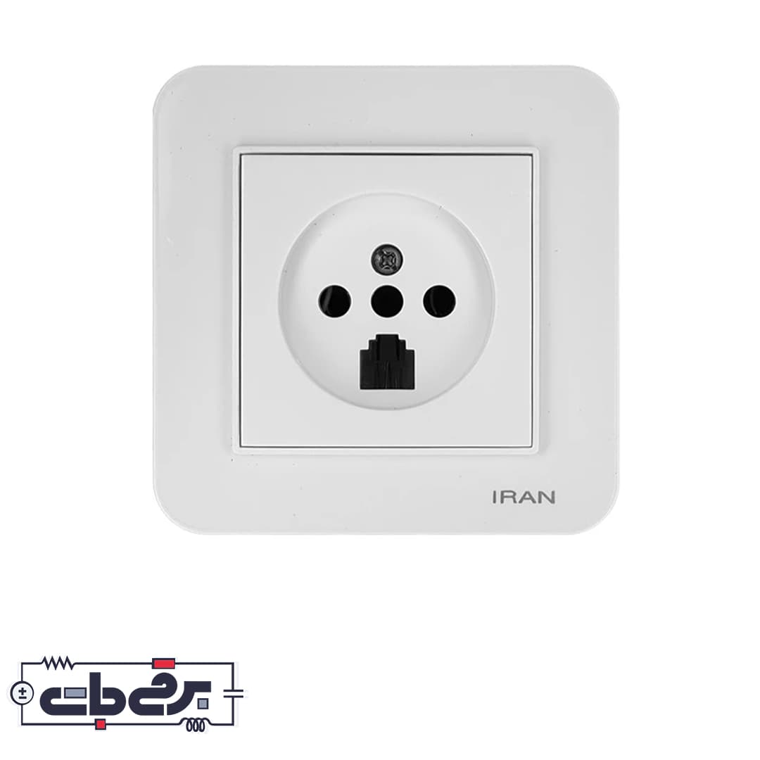 کلید و پریز ارس سفید ایران الکتریک -پریز تلفن