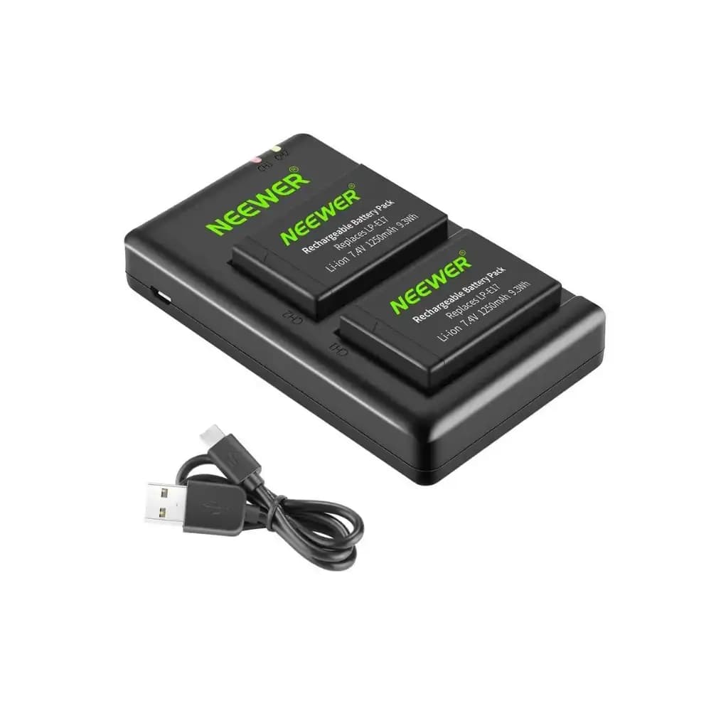 شارژر و باتری دوربین Neewer 2-Pack LP-E17 Batttery Charger for Canon