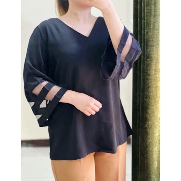 تونیک مشکی آستین تور