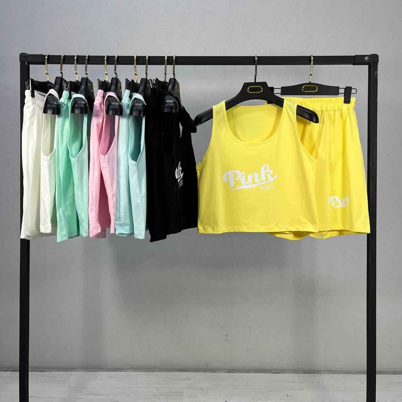 ست کراپ شلوارک Pink پاستیلی کد 969