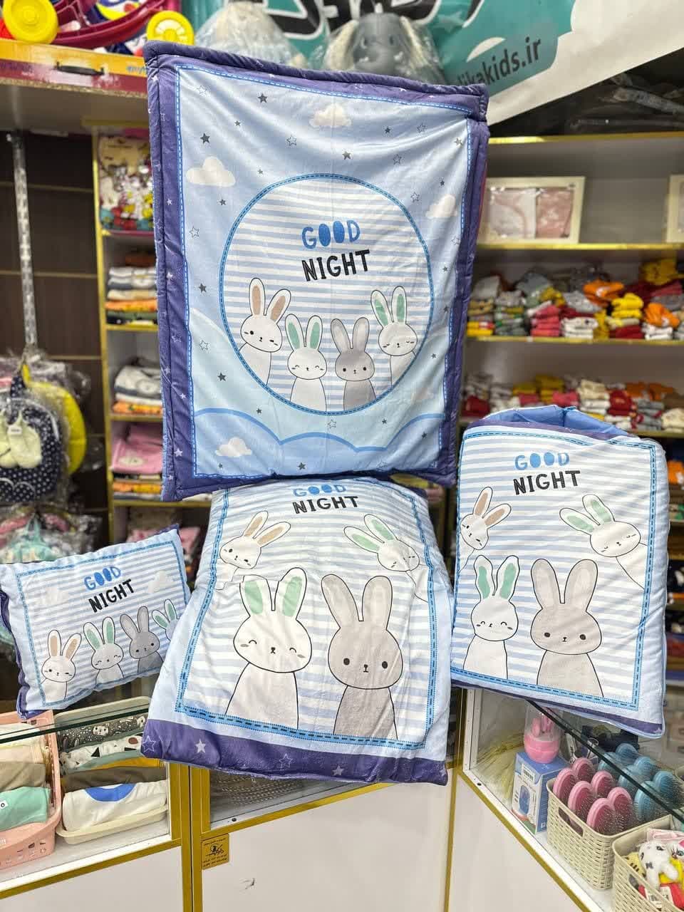 سرویس خواب چهارتکه مخمل طرح خرگوش ها نوزادی و کودک کد 21047
