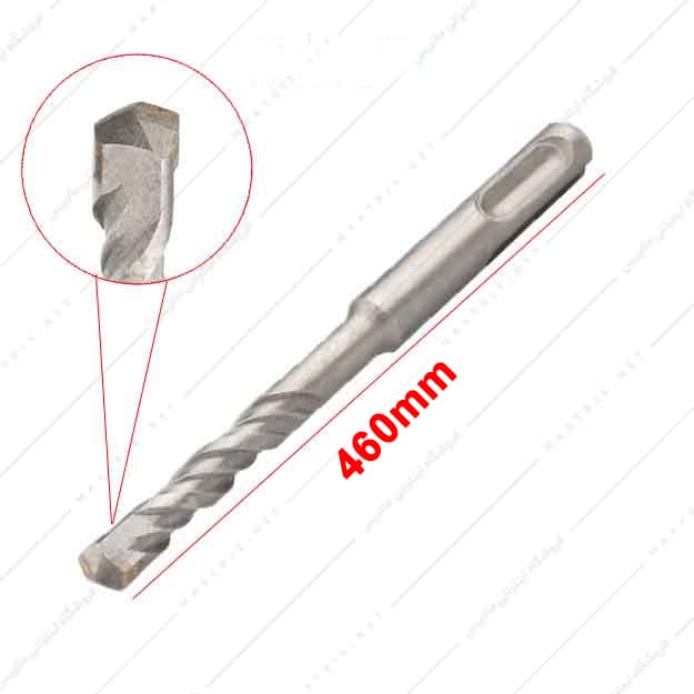 مته چهار شیار دو الماسه طول 460 میلی متر