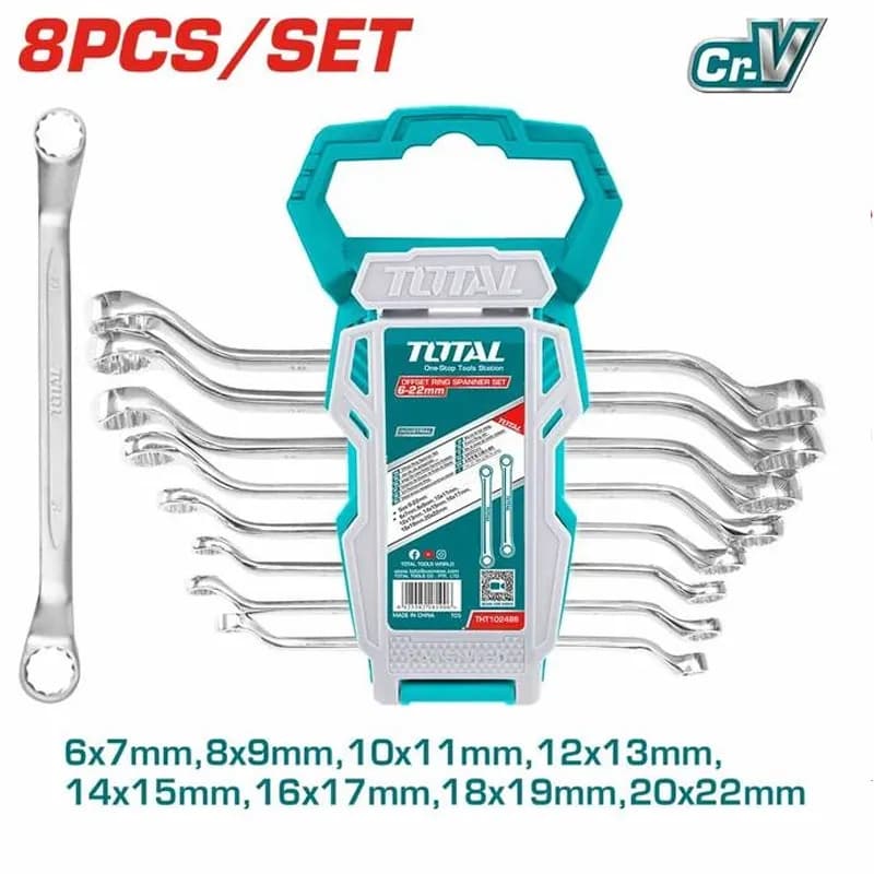 آچار دو سر رینگ توتال مجموعه 8 عددی مدل THT102486