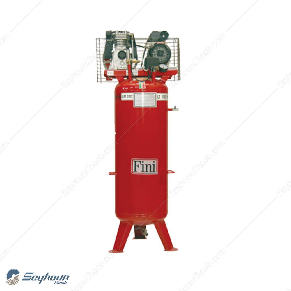 کمپرسور باد 250 لیتری فینی ایستاده 8 بار 2 اسب 2 سیلندر تک فاز مدل Fini VMK103