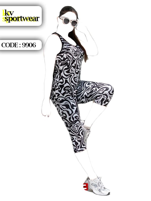 ست تاپ شلوارک سایز بزرگ فیتنس زنانه کد 001