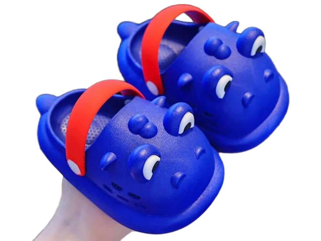 دمپایی رکابدار کراکس بچگانه رنگ سرمه ای طرح تمساح