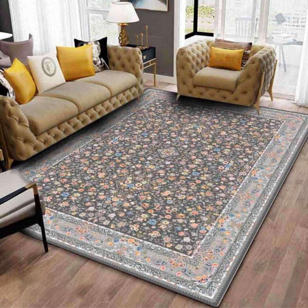 کاور فرش طوسی نگین ترمه مدل 356