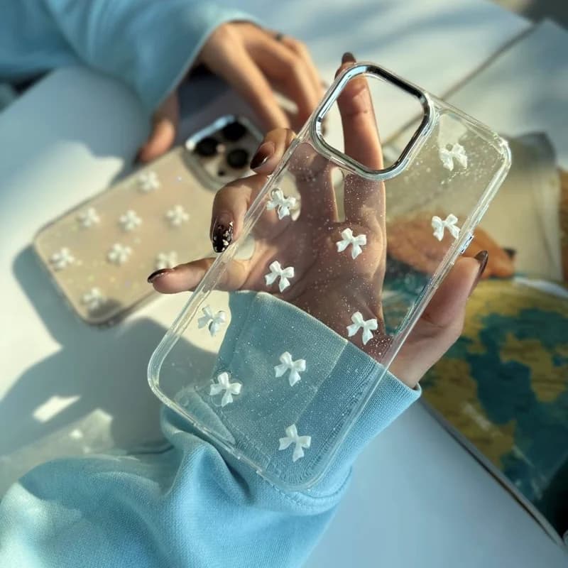 قاب گوشی آیفون شاین پاپیون سفید اکلیلی - کد (۷۹۱۶۸)