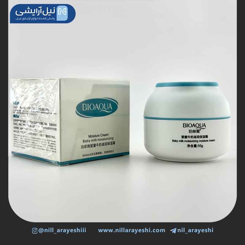 کرم کاسه ای صورت مرطوب کننده شیر مخصوص پوست حساس و کودکان بیوآکوا کد BQY75388