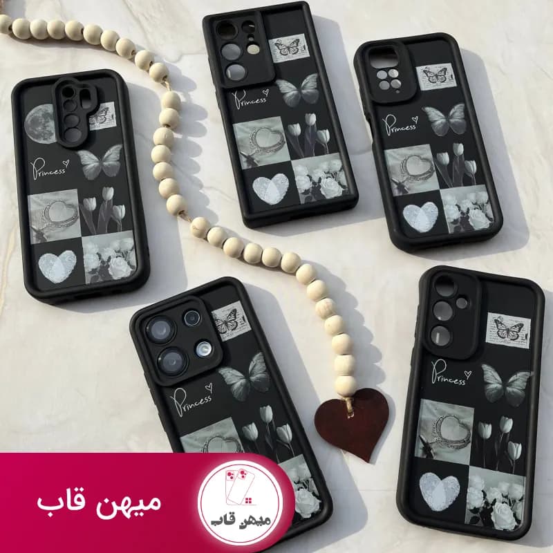 قاب گوشی سولید طرح قلب و پروانه - کد (۷۱۴۶۹)