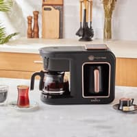 قهوه ساز و چایساز 5 کاره سخنگو کاراجا مشکی مسی