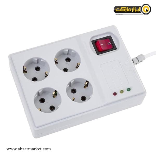 محافظ برق چهار خانه پارت مدل 894 ارت دار کابل 3 متر