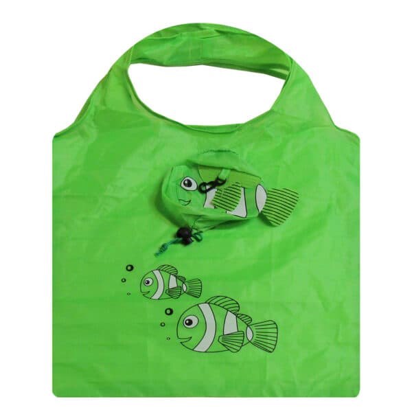 گارنیک کیف خرید بند دار زمینه سبز طرح ماهی