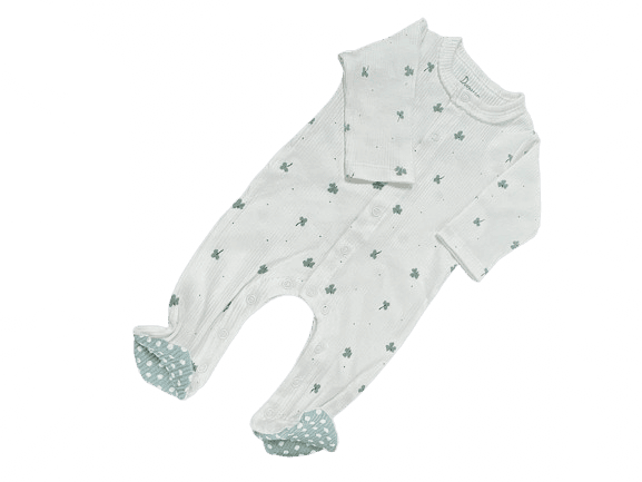 سرهمی جورابدار نوزادی دخترانه طرح برگ سبز دانالو Danaloo